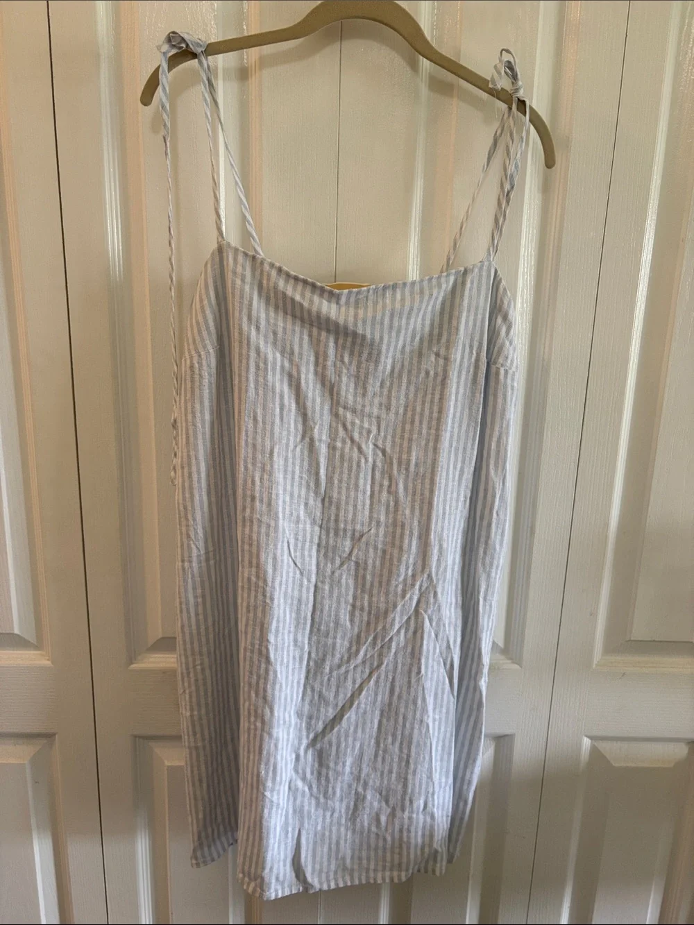 Michael Kors Light Blue & White Striped Cotton Dress